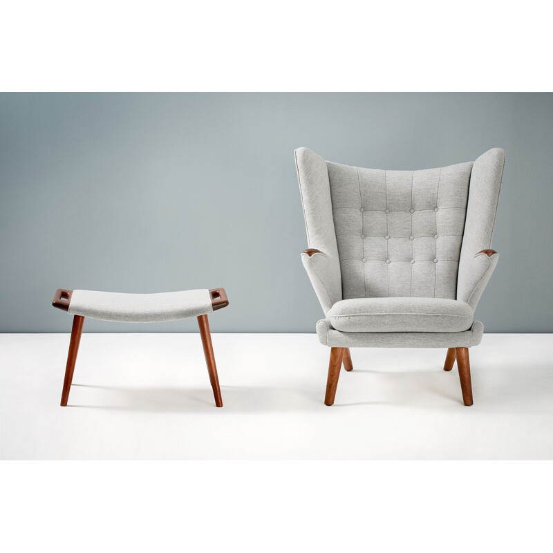 Fauteuil vintage et son ottoman par Hans Wegner,1950