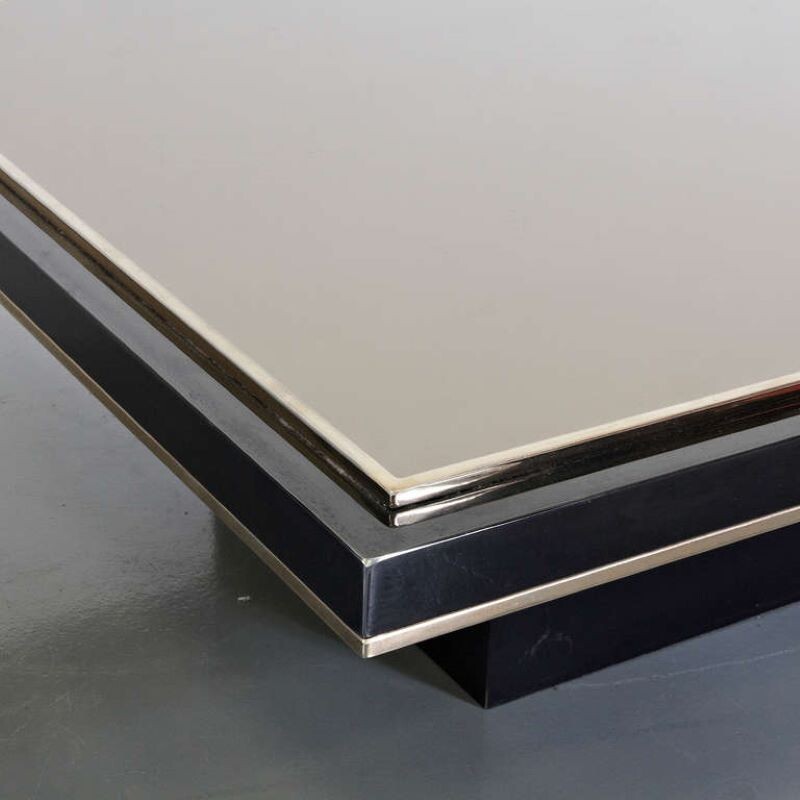 Pair of vintage gold coffee tables by Roger Vanhevel,Belgium,1970