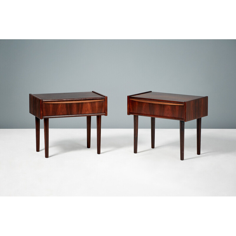 Set of 2 vintage Danish rosewood bedside tables