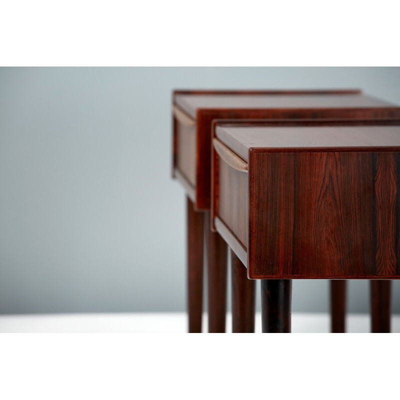 Set of 2 vintage Danish rosewood bedside tables