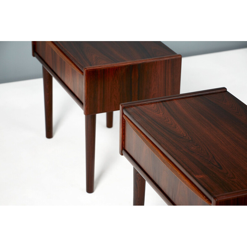 Set of 2 vintage Danish rosewood bedside tables