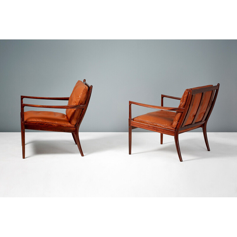 Pair of vintage Ib Kofod-Larsen rosewood Samso chairs, 1958