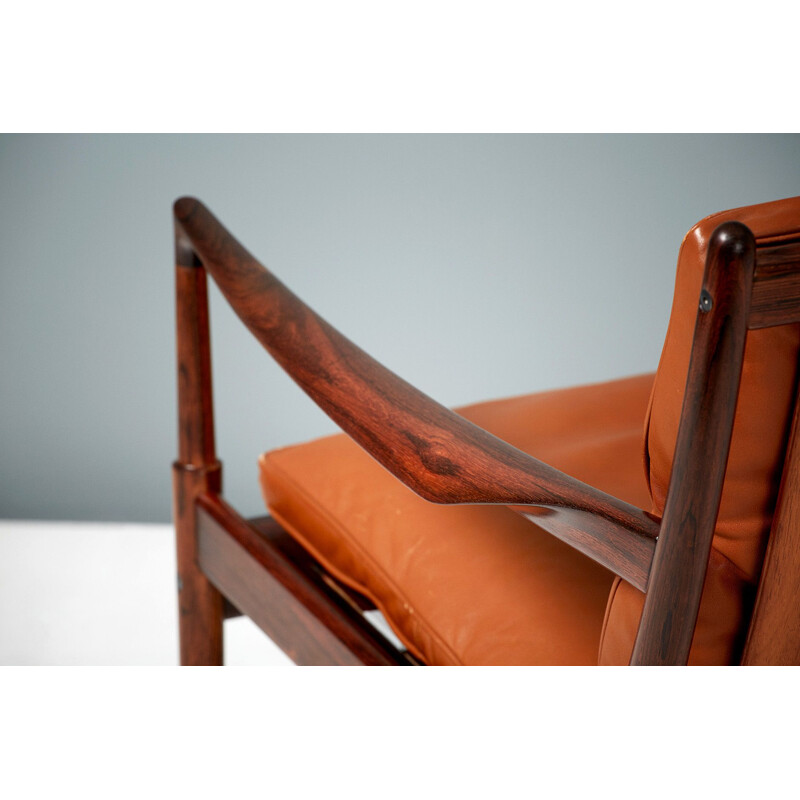 Pair of vintage Ib Kofod-Larsen rosewood Samso chairs, 1958