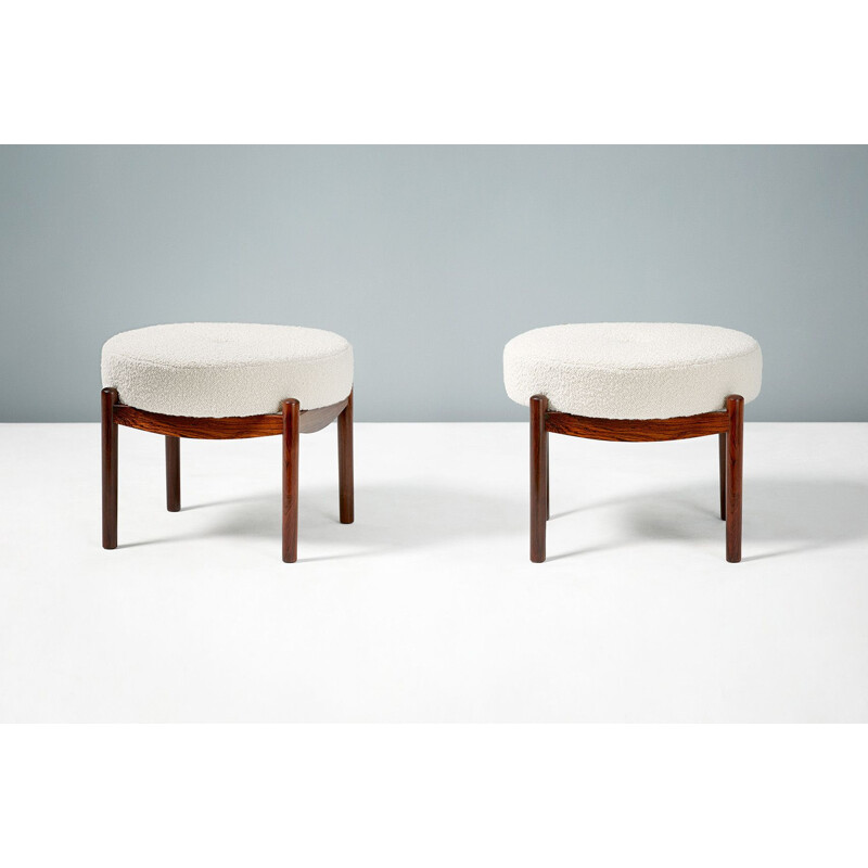 Pair of vintage Danish rosewood stools 1950s