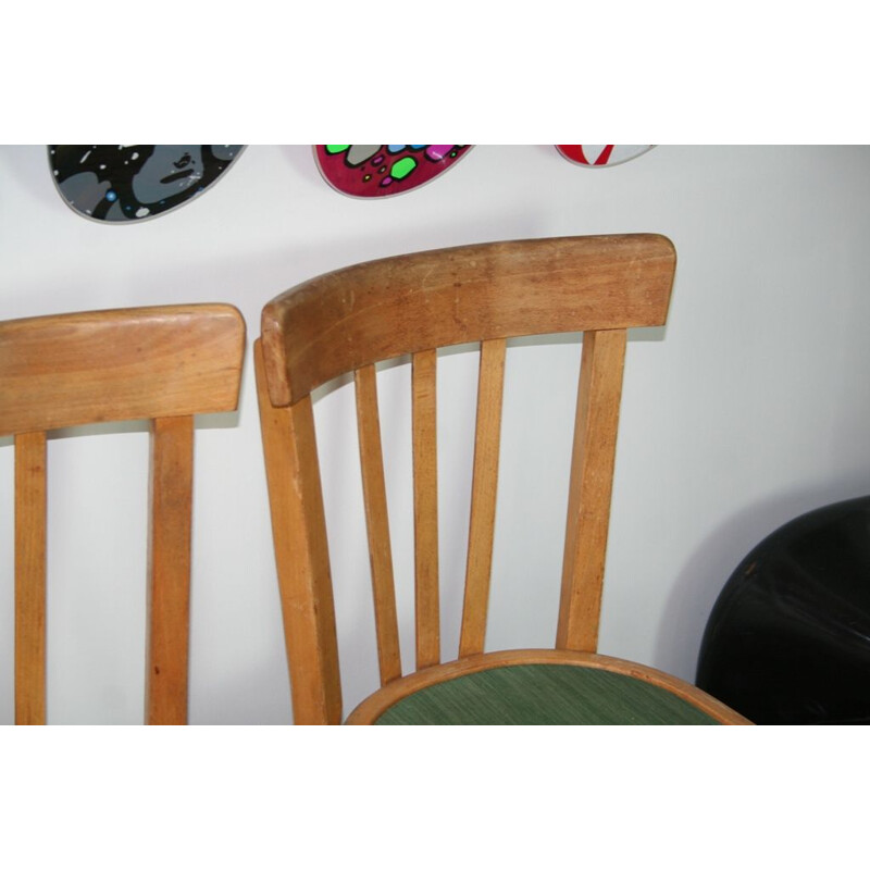 Série de 4 chaises vintage de bistrot des années 50