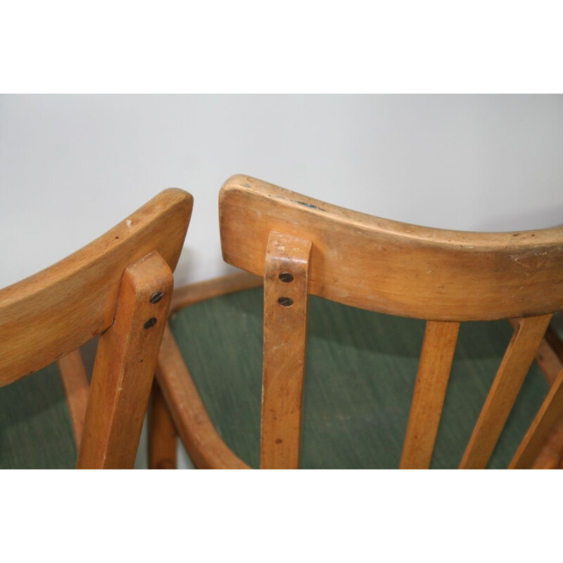 Série de 4 chaises vintage de bistrot des années 50