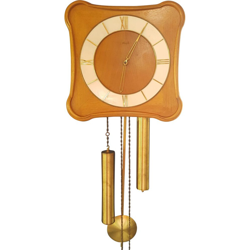 Vintage teak hanging clock by M. Christiensen and Son, 1960