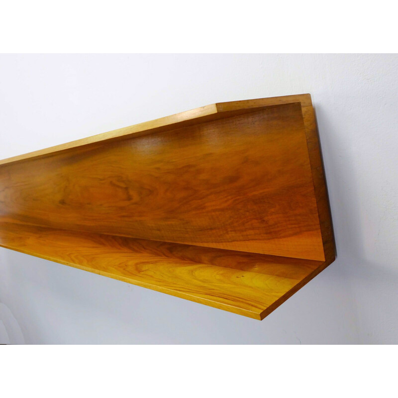 Vintage Wilhelm Renz Walter Wirz walnut hanging shelf 