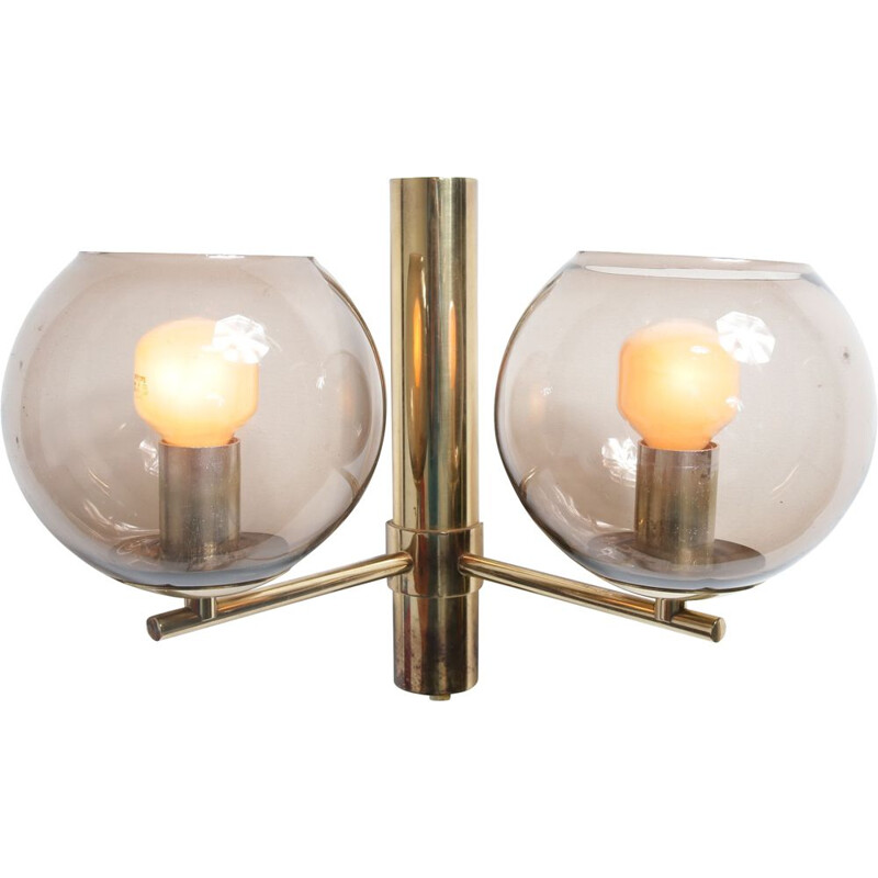 Vintage wall lamp in brass by Hans Agne Jakobsson for Markaryd in Sweden 1960s 