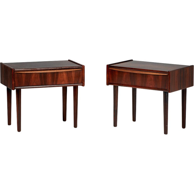 Set of 2 vintage Danish rosewood bedside tables