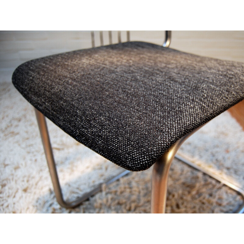 4 fauteuils gris anthracite, W.H. GISPEN - années 60