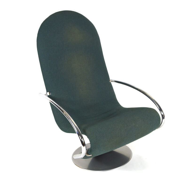 Fritz Hansen swivel lounge chair in fabric, Verner PANTON - 1970s