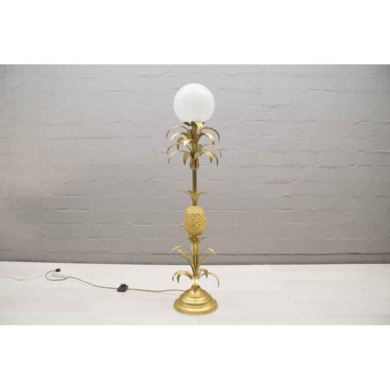 Vintage ananas vloerlamp in verguld metaal