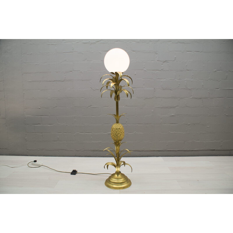 Vintage pineapple floor lamp in gilded metal