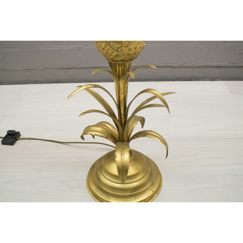 Vintage ananas vloerlamp in verguld metaal