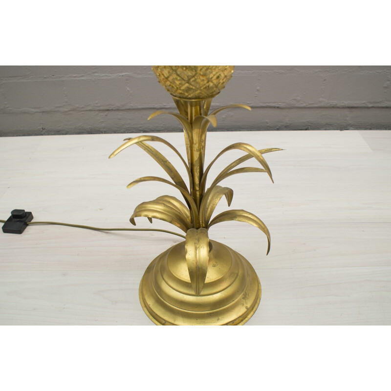 Vintage pineapple floor lamp in gilded metal