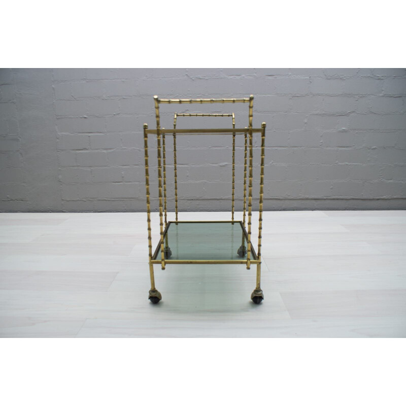 Vintage bar cart in brass and glass from Maison Baguès