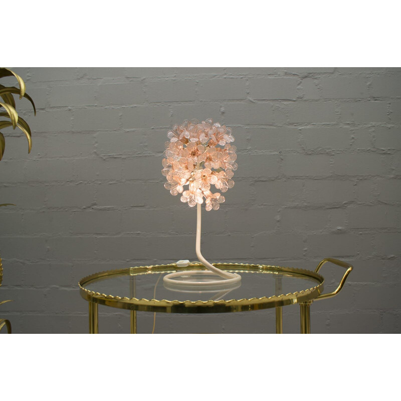 Vintage pink Murano glass table lamp