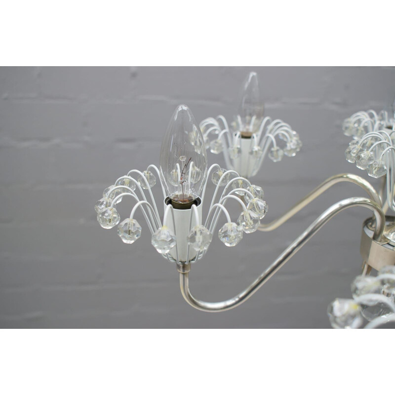 Vintage silver plated chandelier by Emil Stejnar for Rupert Nikoll, Austria 1950