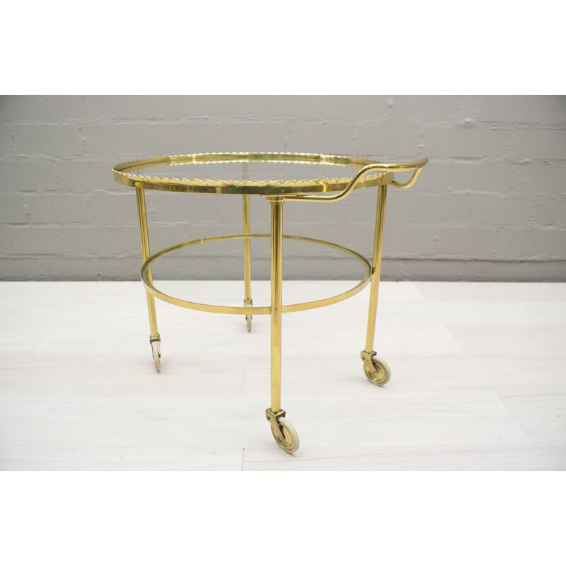 Vintage golden trolley in brass by Vereinigte Werkstàtten