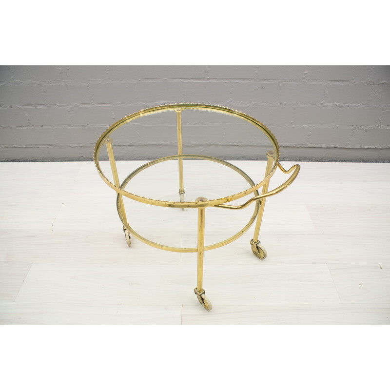 Vintage golden trolley in brass by Vereinigte Werkstàtten