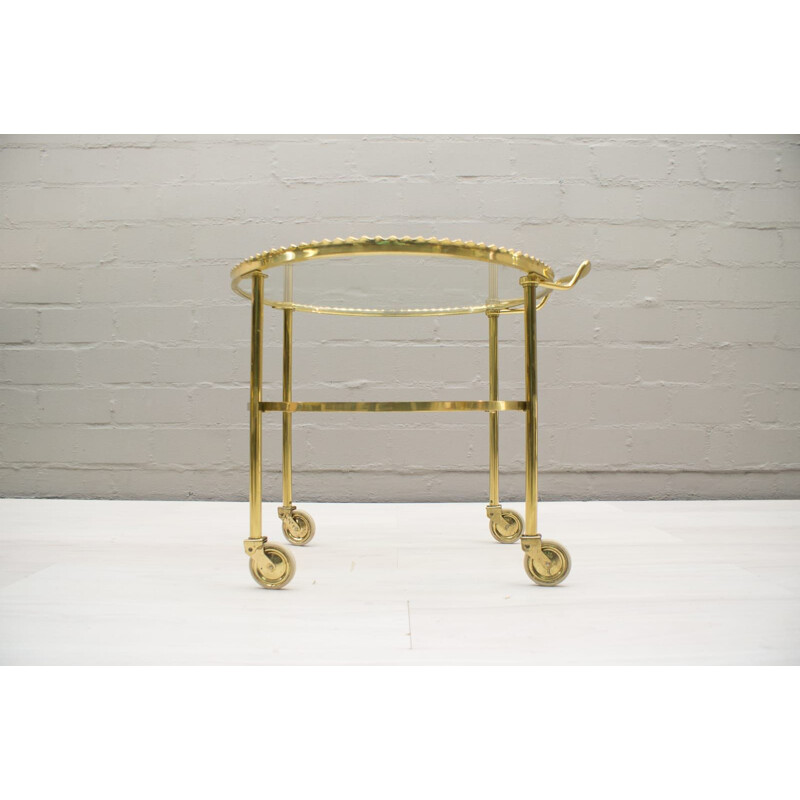 Vintage golden trolley in brass by Vereinigte Werkstàtten