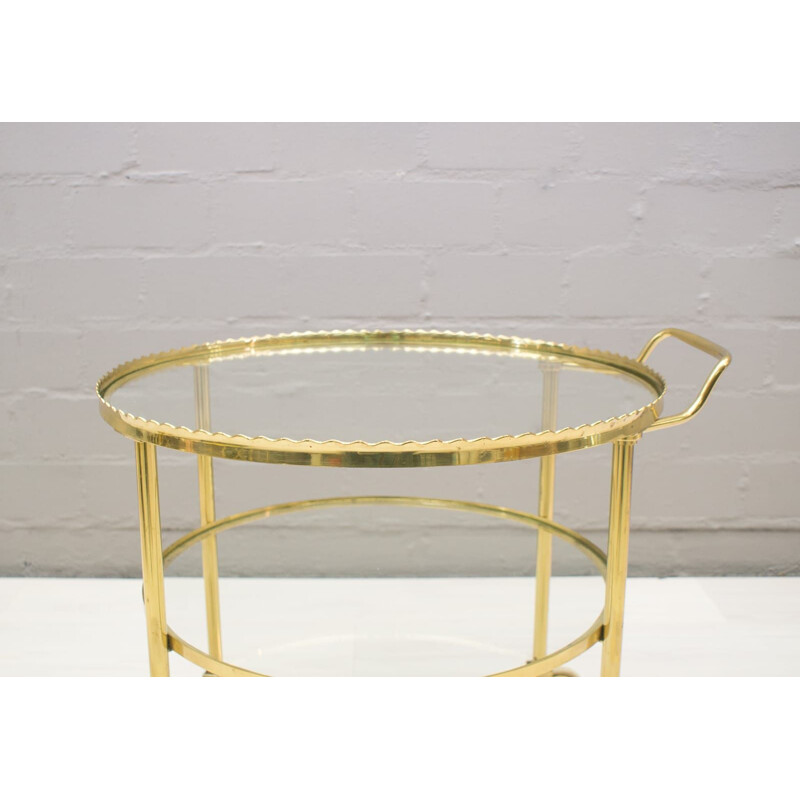 Vintage golden trolley in brass by Vereinigte Werkstàtten