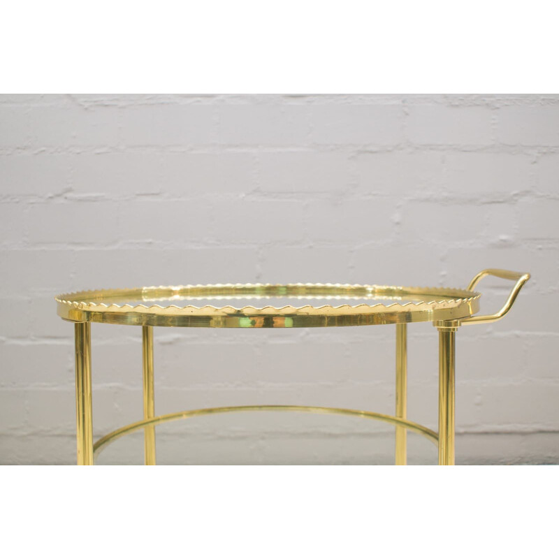 Vintage golden trolley in brass by Vereinigte Werkstàtten