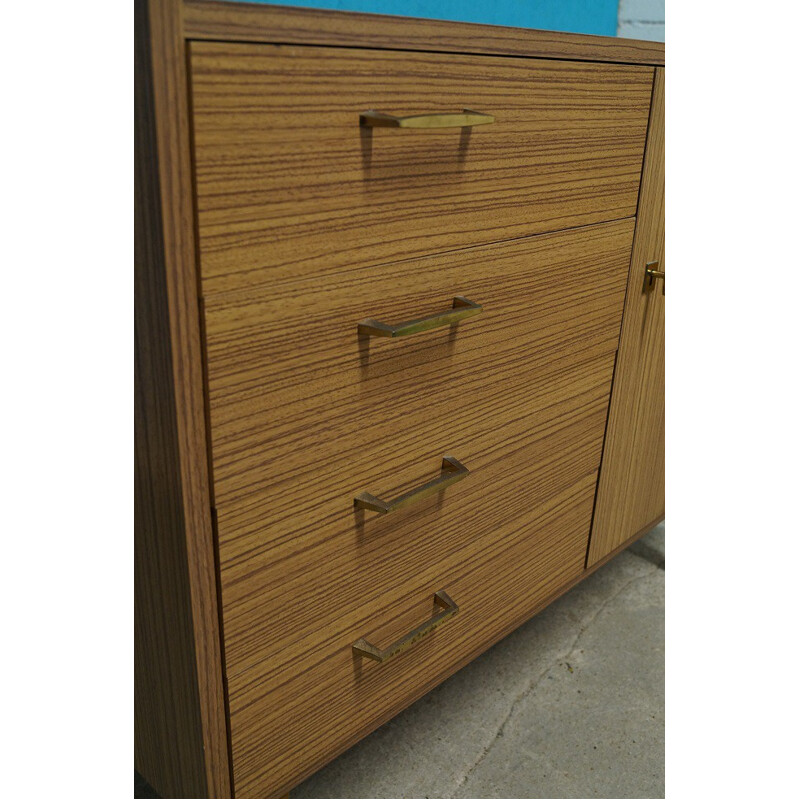 Enfilade basse Mobel en bois et formica - 1960