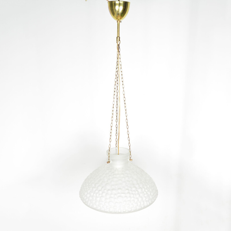 Vintage glazen hanglamp, Zweden 1960