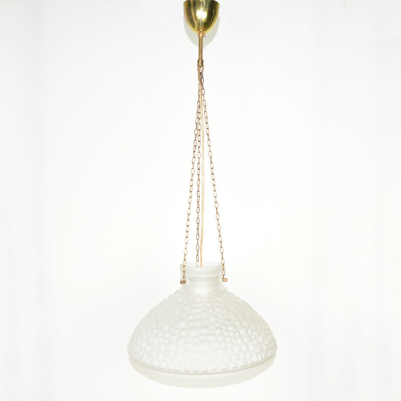 Vintage glass pendant lamp, Sweden 1960