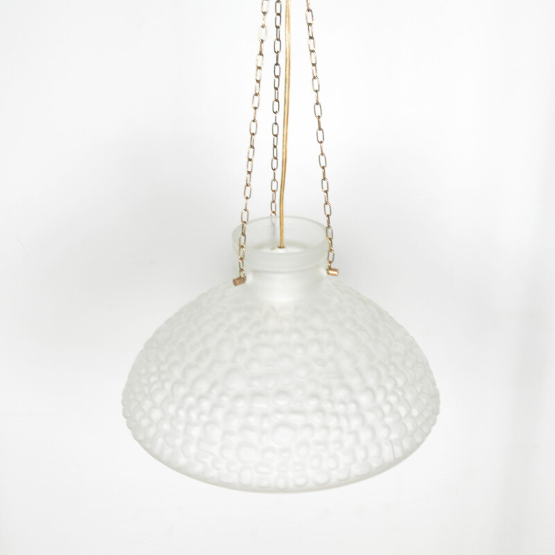 Vintage glass pendant lamp, Sweden 1960