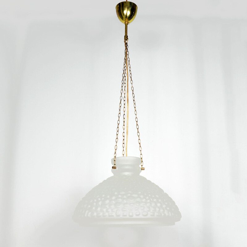 Vintage glass pendant lamp, Sweden 1960