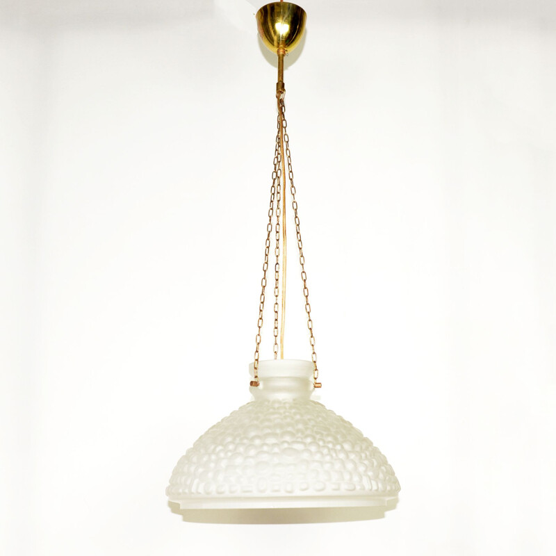 Vintage glass pendant lamp, Sweden 1960