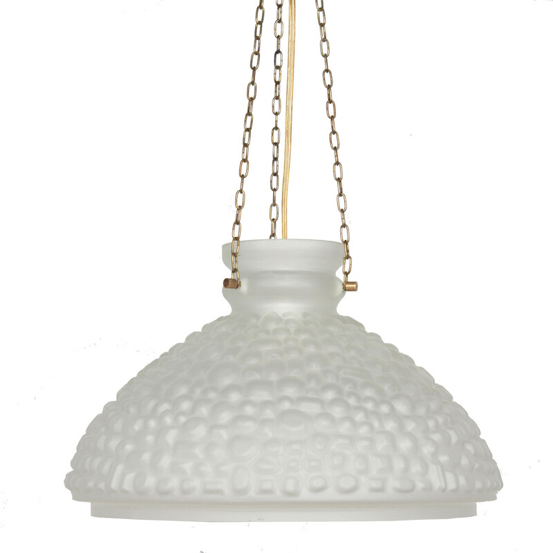 Vintage glass pendant lamp, Sweden 1960