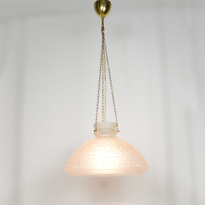 Vintage glass pendant lamp, Sweden 1960