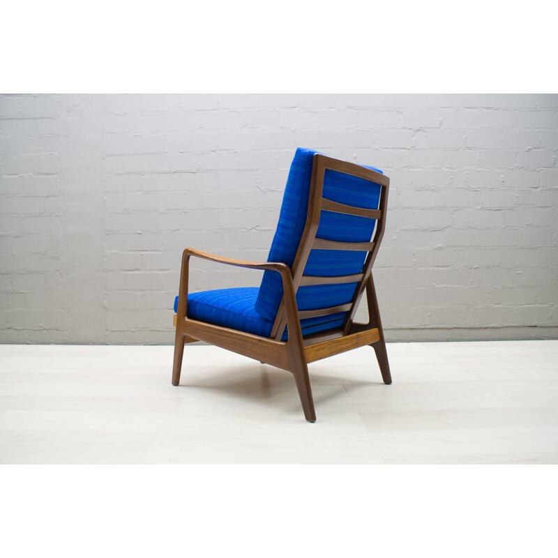 Blauwe verstelbare fauteuil 1960