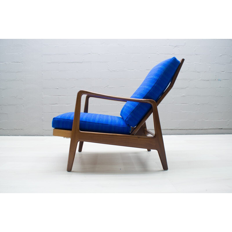 Blauwe verstelbare fauteuil 1960