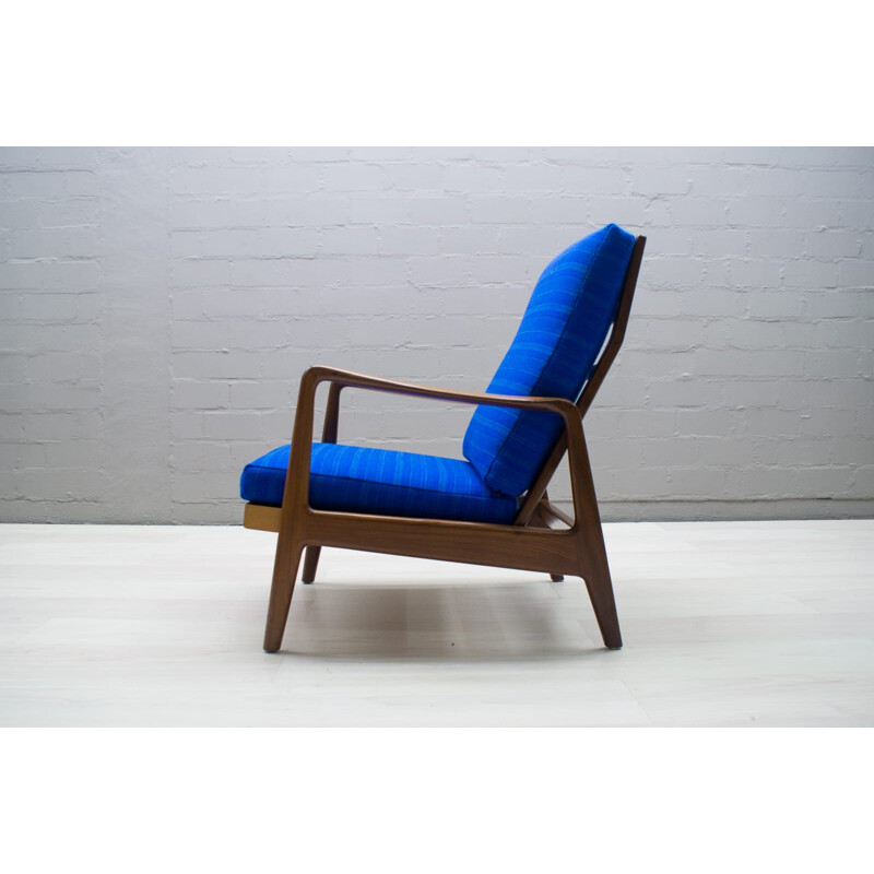 Blauwe verstelbare fauteuil 1960