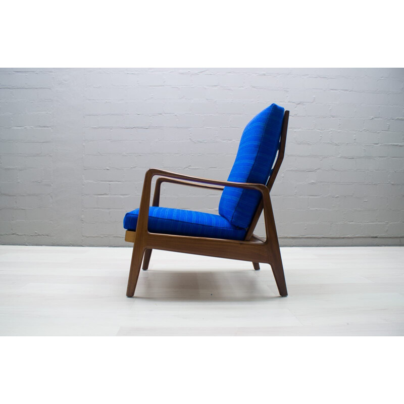 Blauwe verstelbare fauteuil 1960