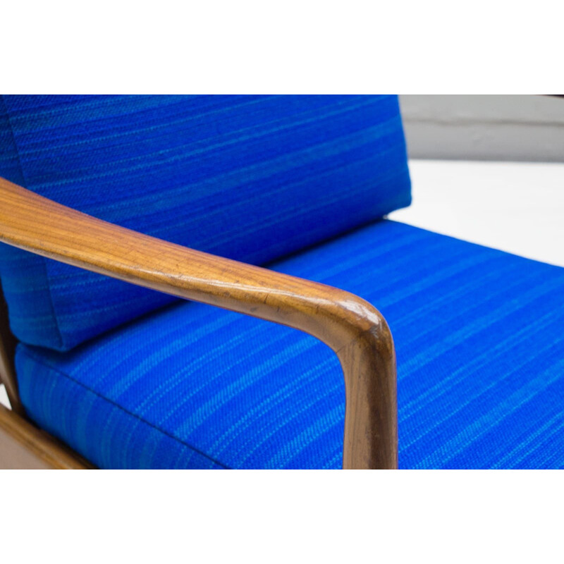 Blauwe verstelbare fauteuil 1960