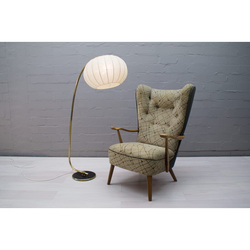 Vintage Cocoon Arc Floor Lamp 1950s