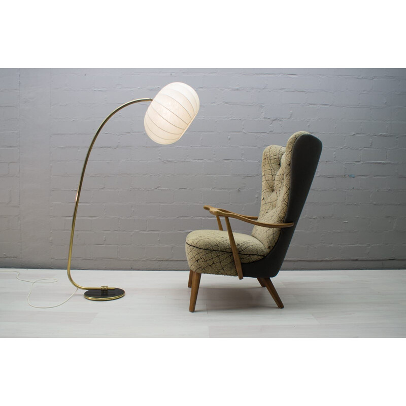 Vintage Cocoon Arc Floor Lamp 1950s