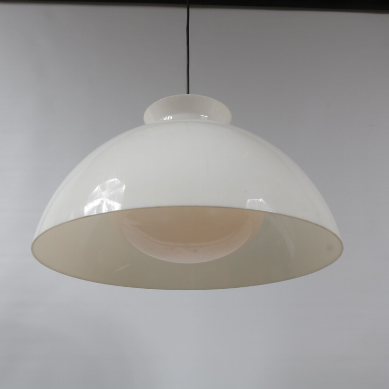 Vintage glass pendant lamp for Flos 1960s 