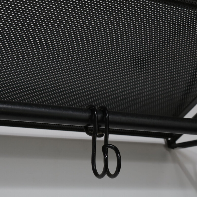 Vintage Black perforated coat rack by Mathieu Matégot for Artimeta 1950s