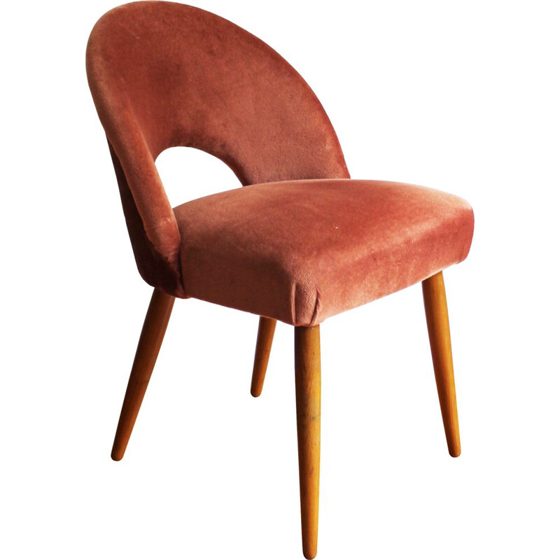 Vintage Salmon Pink velvet chair