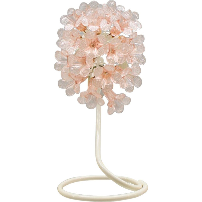 Vintage pink Murano glass table lamp