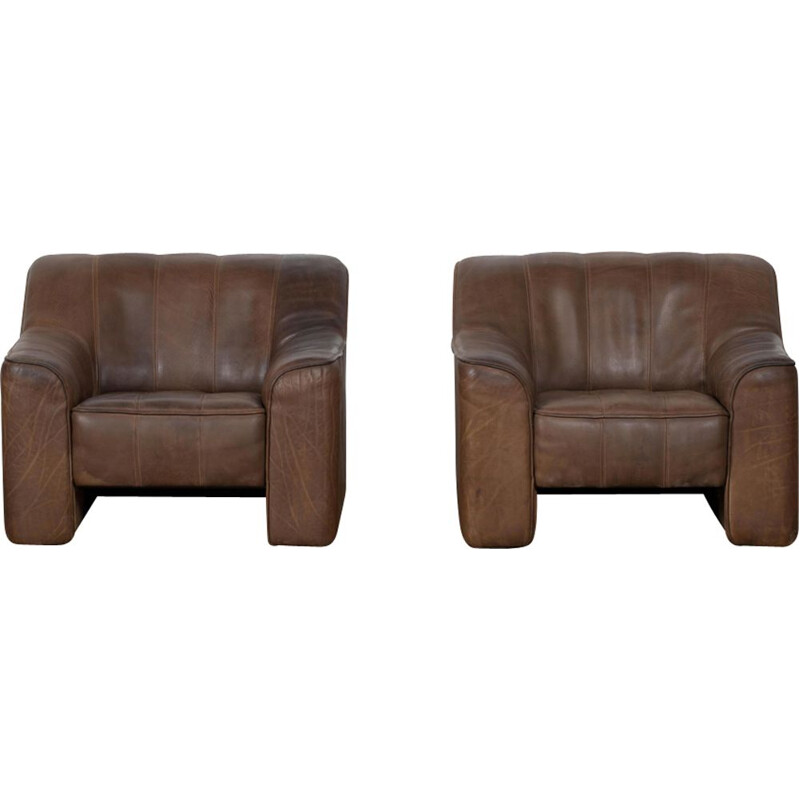 Ensemble de 2 fauteuils lounge vintage DS44 par De Sede 1970s