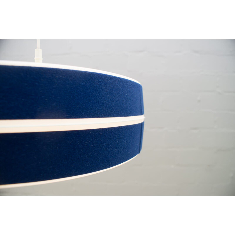 Vintage Blue & White Pendant Lamp by Aloys F. Gangkofner for Erco Leuchten 1960s