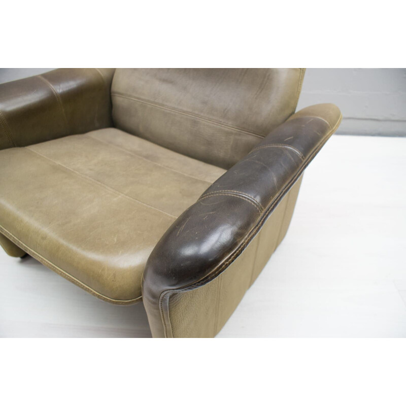 Vintage De Sede DS-50 Buffalo leather Armchair With Ottoman 1970s